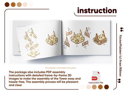 Instruction of Laser cut design: Garden Magic Tower with layered window covers
