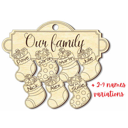 Family Ornament - Custom Christmas Socks