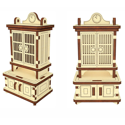 Cupboard Doll furniture with holes for fastening