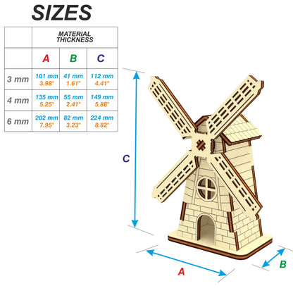 Windmill Miniature with Rotated Screw