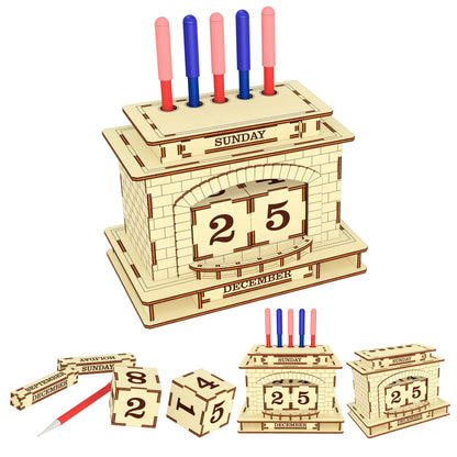 Perpetual calendar & Pen holder Fireplace