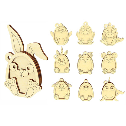 Layered Animal Ornaments