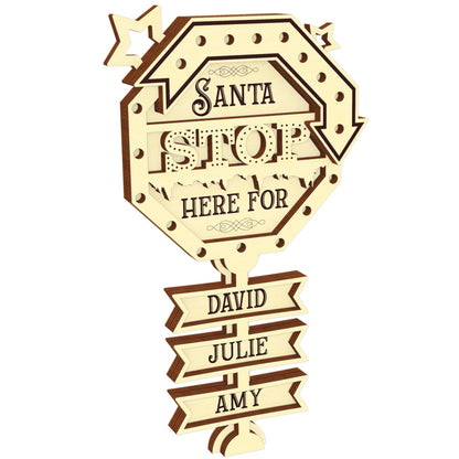 Santa Stop Here Sign Ornament