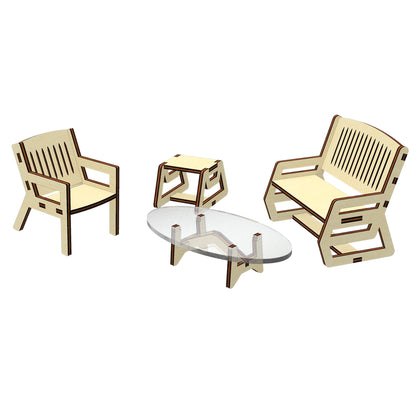 Coffee table and chairs