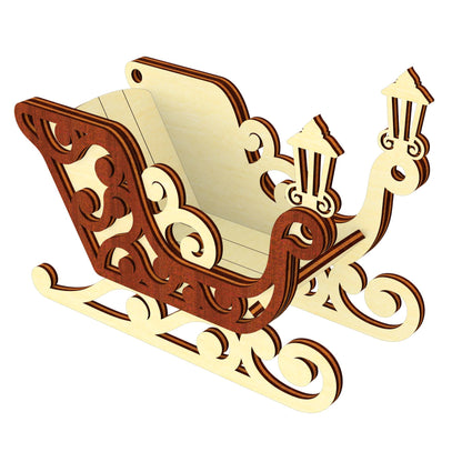 Santa's Sleigh Ornaments - Set of 5