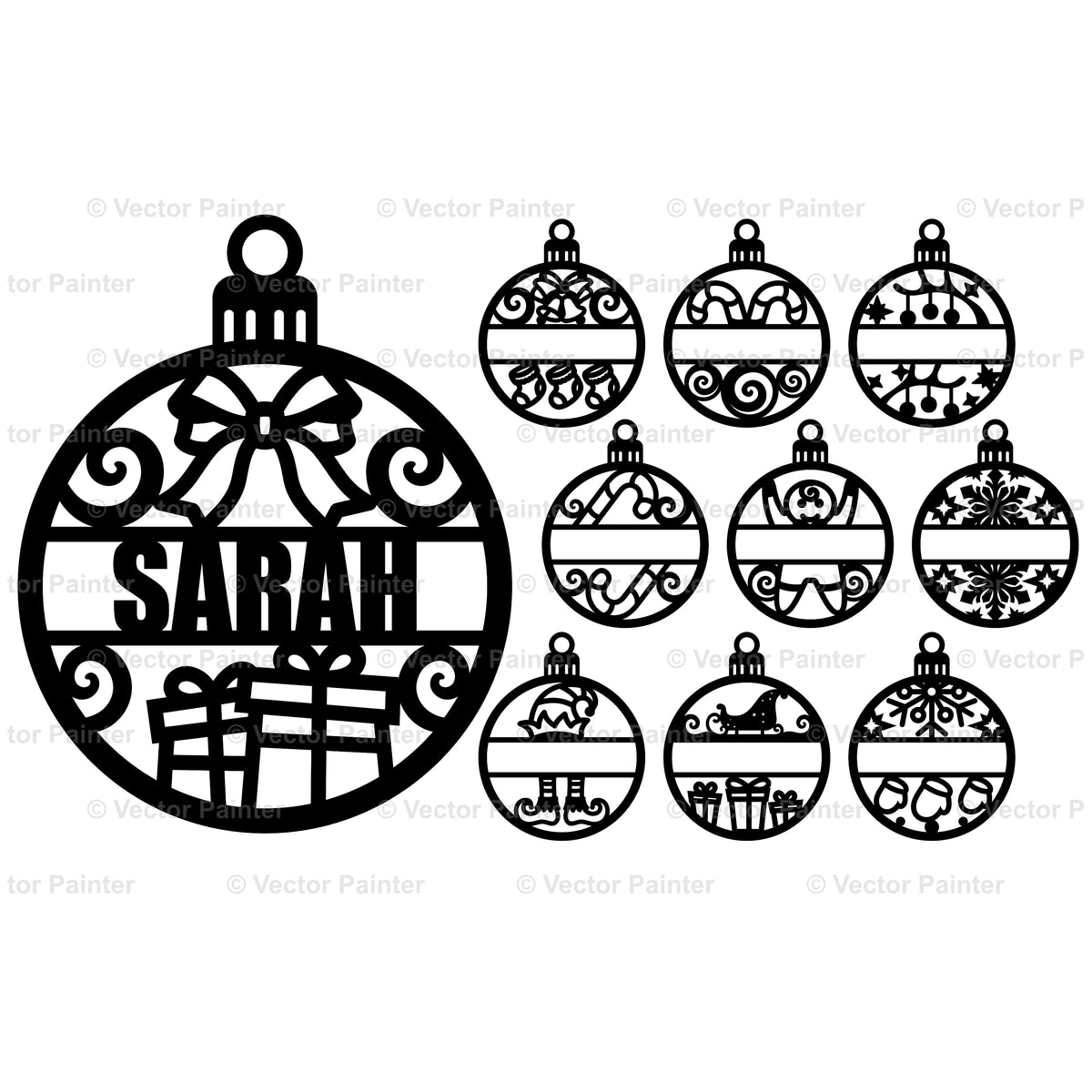 Name Christmas ornaments – Vector Painter