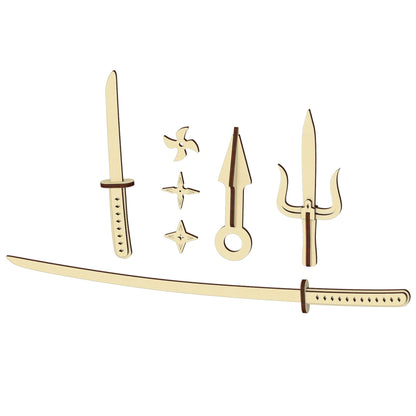 Ninja set (sword, nife, stars, sai)