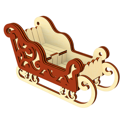 Santa's Sleigh Ornaments - Set of 5