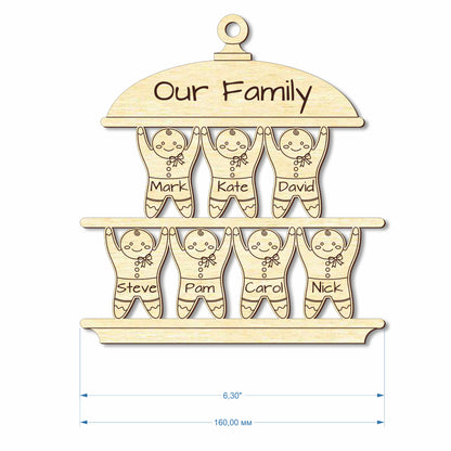 Gingerbread Man Christmas Family ornament