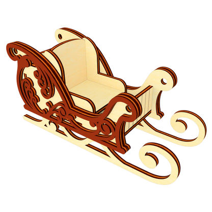 Santa's Sleigh Ornaments - Set of 5
