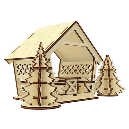 Alcove with Christmas trees