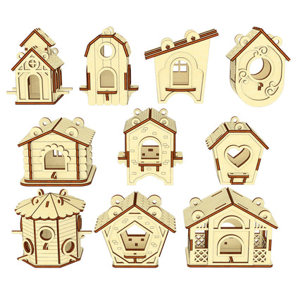 Birdhouses 10 ornaments