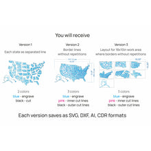 Load image into Gallery viewer, Detailed USA map
