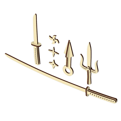 Ninja set (sword, nife, stars, sai)