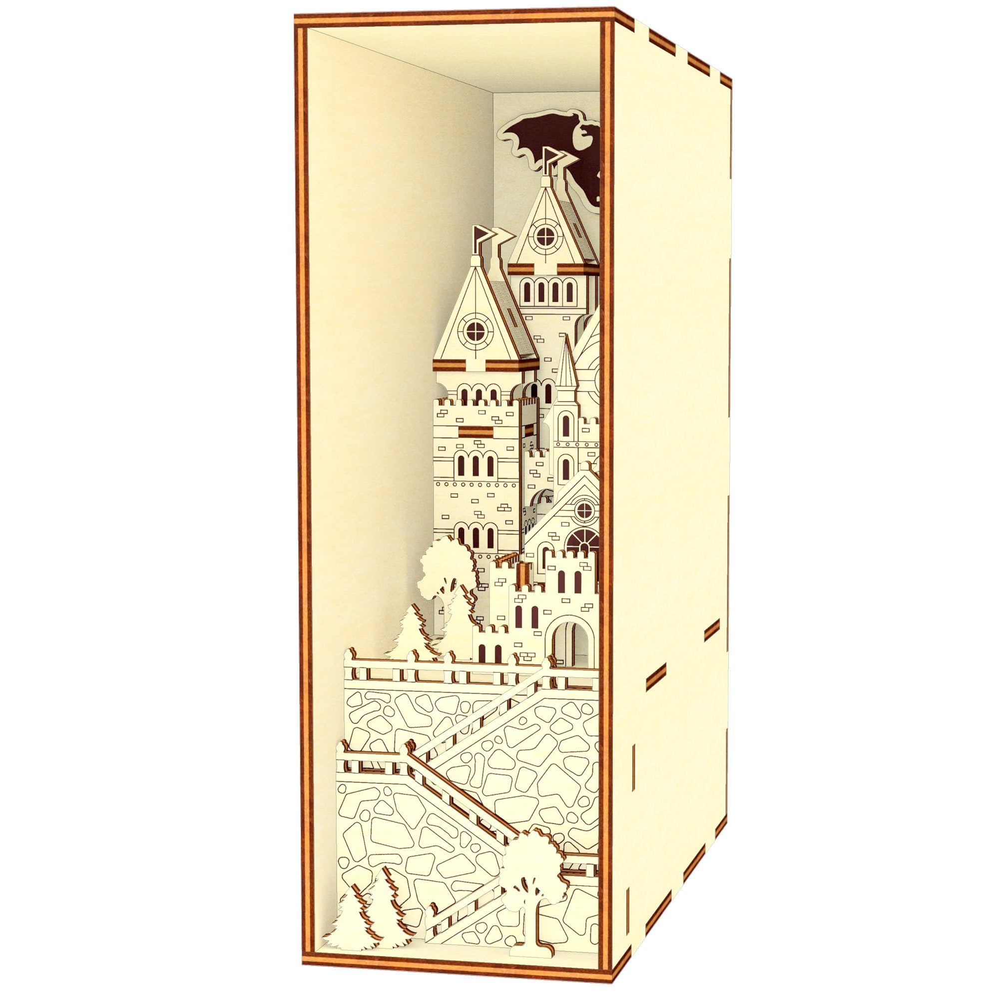 Enchanting Miniature Castle Book Nook for Your Bookshelf – Glowforge Shop