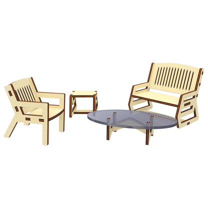 Coffee table and chairs