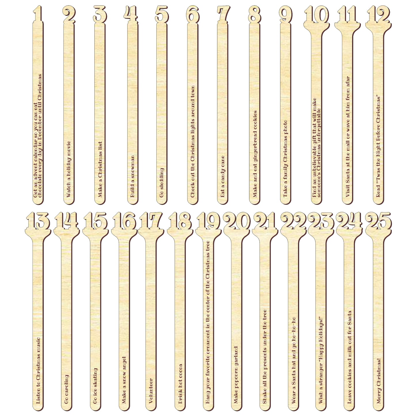 Advent Calendar sticks