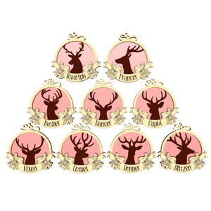 Reindeer Christmas ornaments - Set of 9