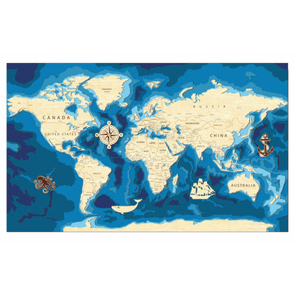 Bathymetric world map