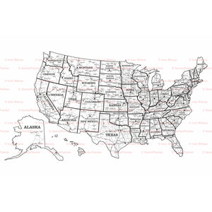Detailed USA map