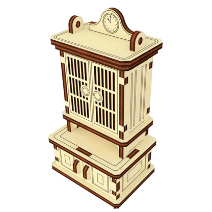 Cupboard Doll furniture with holes for fastening