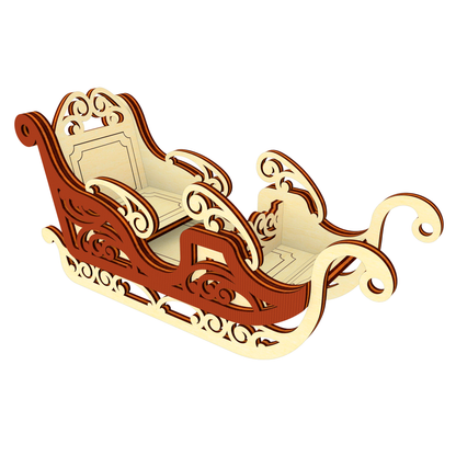 Santa's Sleigh Ornaments - Set of 5