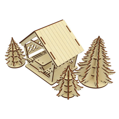 Alcove with Christmas trees