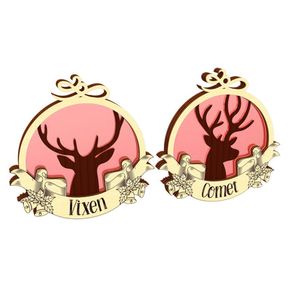 Reindeer Christmas ornaments - Set of 9