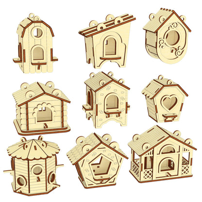 Birdhouses 10 ornaments