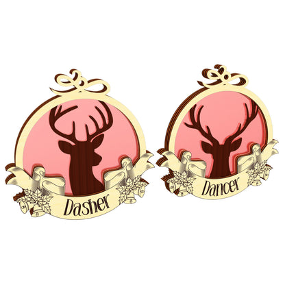 Reindeer Christmas ornaments - Set of 9