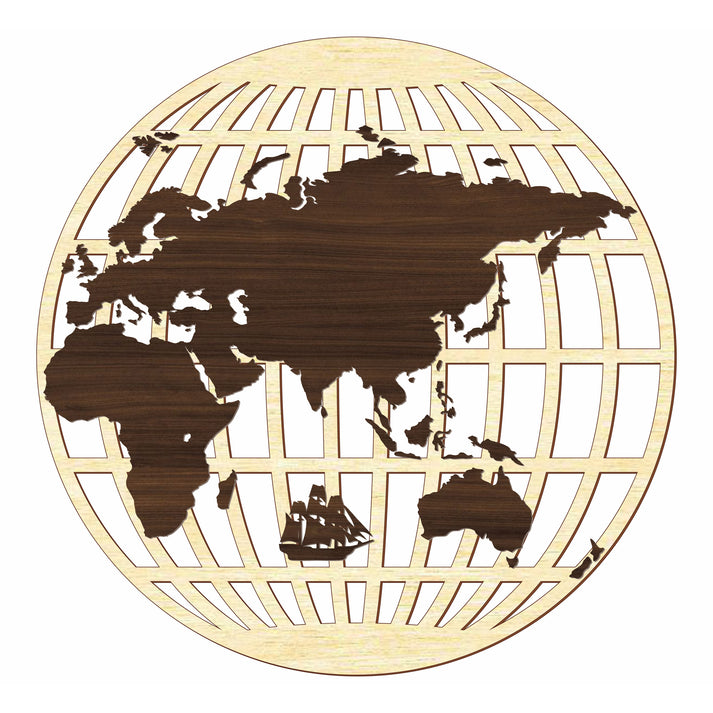 Round World Map - Laser Cut File SVG & DXF – Vector Painter