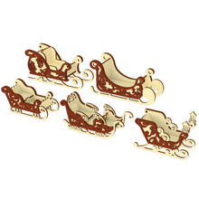 Load image into Gallery viewer, Santa&#39;s Sleigh Ornaments - Set of 5
