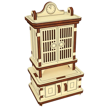 Cupboard Doll furniture with holes for fastening