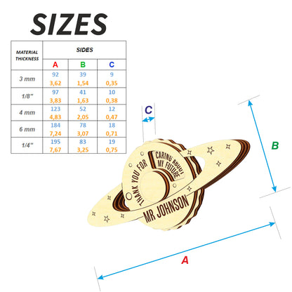 Planet - gift card for teacher