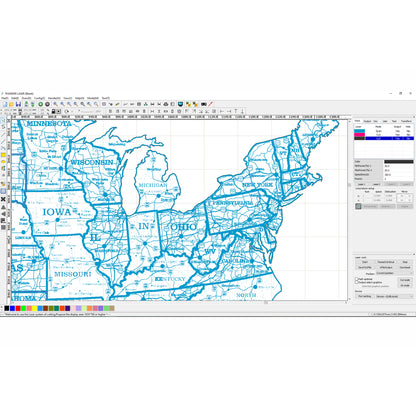 Engraved USA Road map
