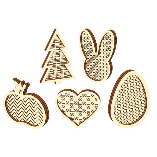 Juego de 15 patrones cortados con láser - Archivo de corte por láser SVG y DXF