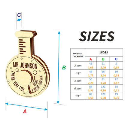 Test tube - gift card for teacher