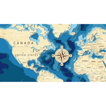 Bathymetric world map