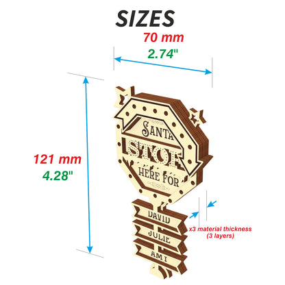 Santa Stop Here Sign Ornament