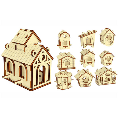 Birdhouses 10 ornaments