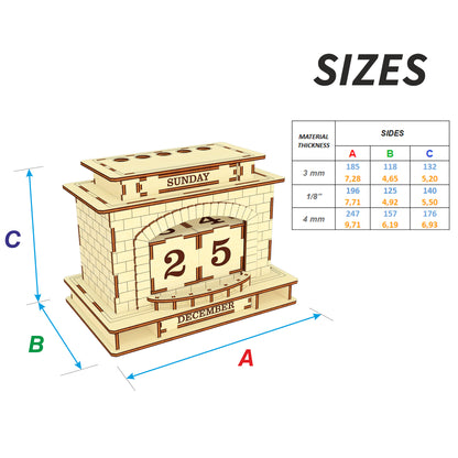 Perpetual calendar & Pen holder Fireplace