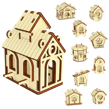 Birdhouses 10 ornaments