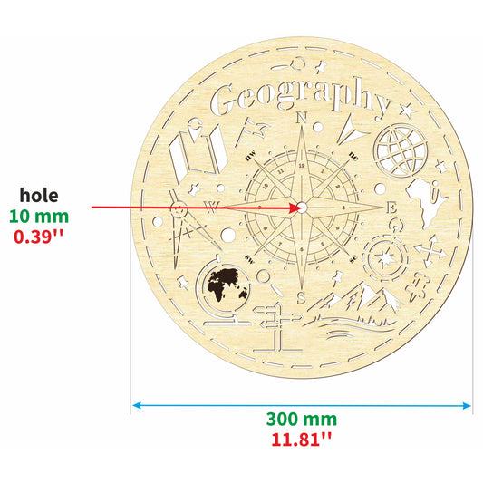 Clock face "Geography"