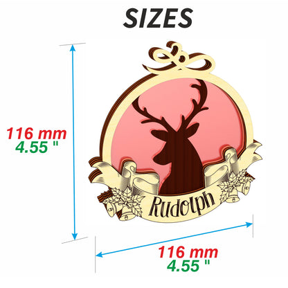 Reindeer Christmas ornaments - Set of 9