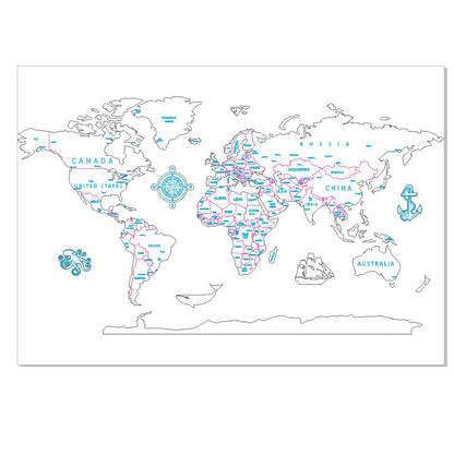 Bathymetric world map