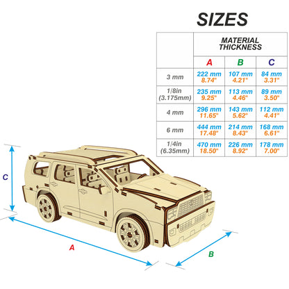 Laser Cut Car with Moving Wheels