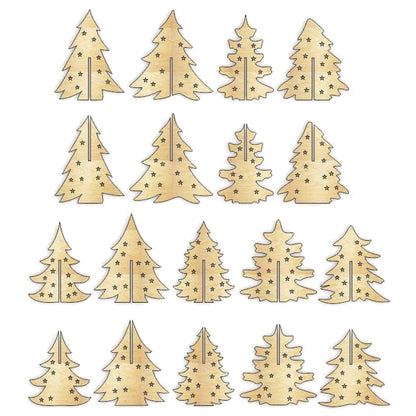 Set of 18 Christmas trees