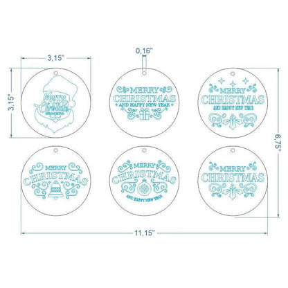 Set of 6 Christmas tree toys