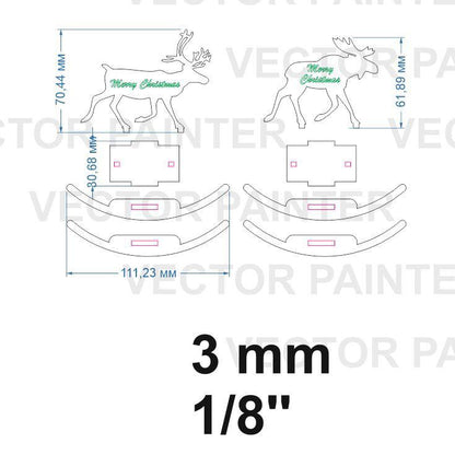Toys of deer and elk for Christmas