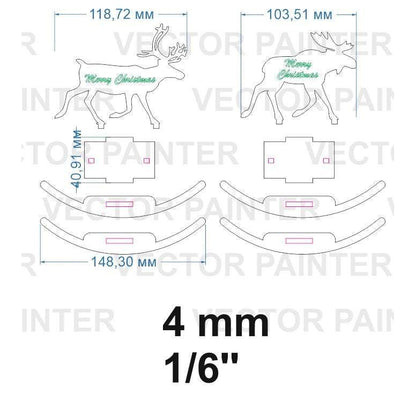 Toys of deer and elk for Christmas